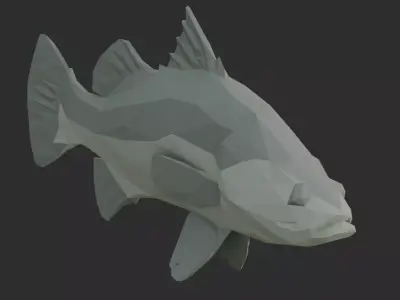 Low Poly Barramundi Low-poly 3D model