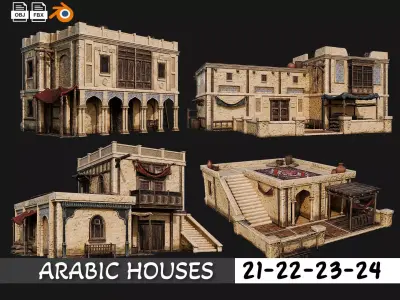 21-24 - Arabic House 4K Low-poly 3D model