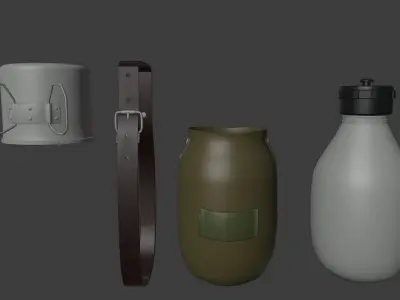 WWII Romanian Canteen 3D model