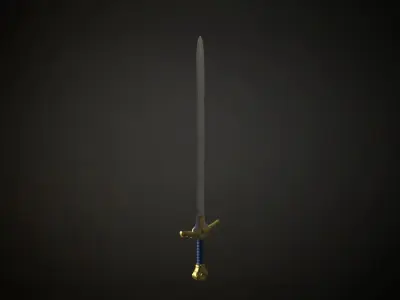 Medieval Paladin Fantasy Sword Low-poly 3D model