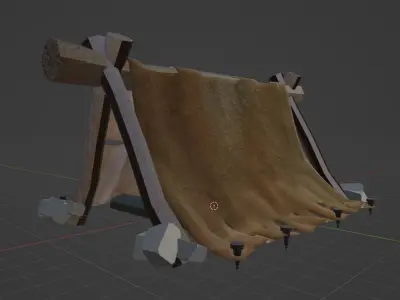  Tent - Tribal - Prehistoric Caveman Era Low-poly 3D model