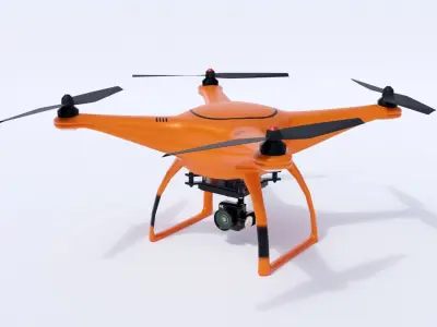 Drone with remote control Low-poly 3D model