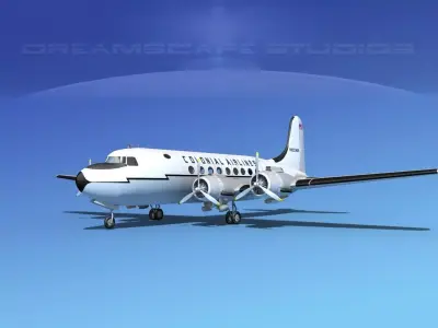 Douglas DC-4 Colonial Airlines 3D model