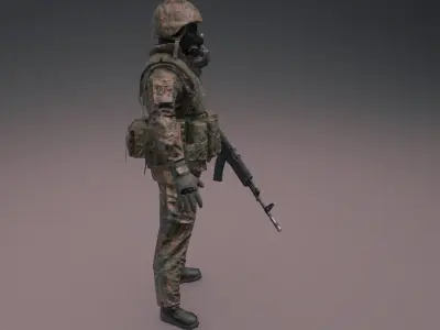 Soldier Gas Mask 3D model