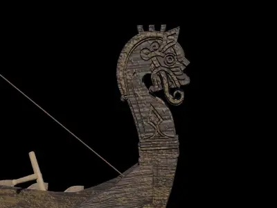 Viking Ship Drakkar Low-poly 3D model