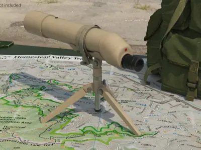 Spotting Scope with Tripod Desert Color 3D model