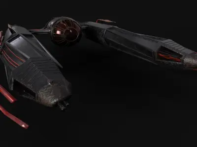  3D model 3D Spaceship Fighter Corvette 5 skins Low-poly 3D model