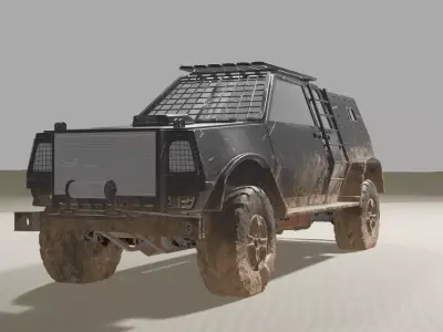 Classic car version DAKAR Rally modeling in blender Free low-poly 3D model
