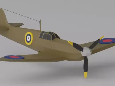 Supermarine Spitfire Royal Air Force Fighter WW2 3D model