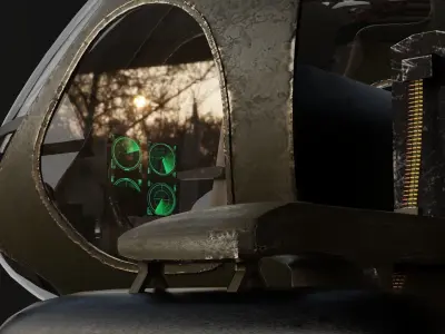 The MD 530G armed  helicopter Low-poly 3D model Low-poly 3D model