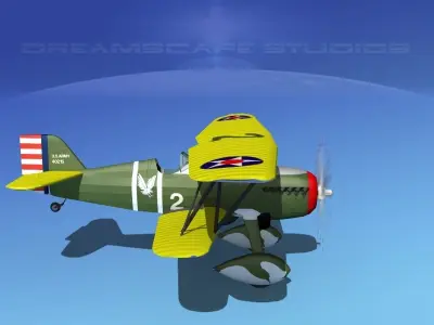 Curtiss P-6E Hawk V04 3D model