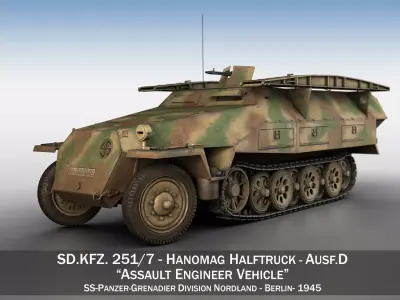 SDKFZ 251 Ausf D - Assault Engineer Vehicle - 542 3D model