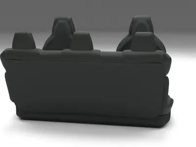 Tesla Model S Seats Dark Low-poly 3D model