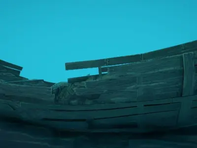 Galleon Shipwreck Low-poly 3D model