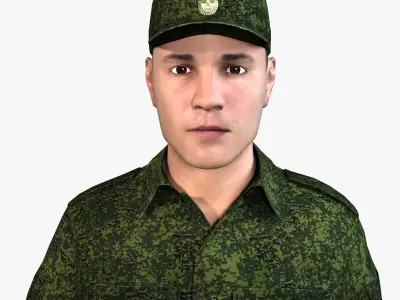 Russian Soldier 3D model Low-poly 3D model