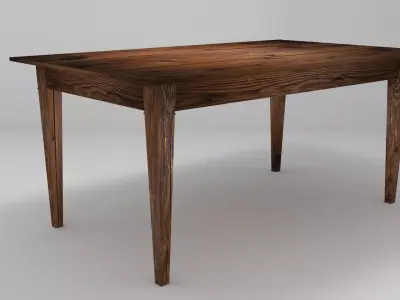 Classic wooden table Free low-poly 3D model