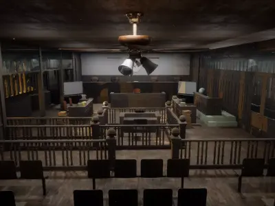 The Old Courtroom Detailed Justice Hall Interior Environment 3D model