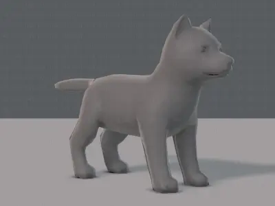 Dog base for gameV02 Low-poly 3D model