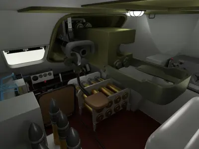 SU 100 Interior-Engine Bay Full Camo 3D model