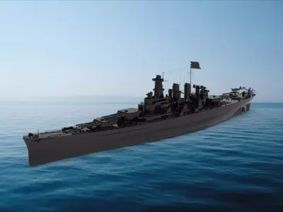 USS North Carolina Battleship 3D model