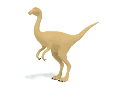 Low Poly Cartoon Gallimimus Dinosaur Low-poly 3D model
