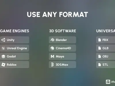 Worlds Islands Low-poly 3D model