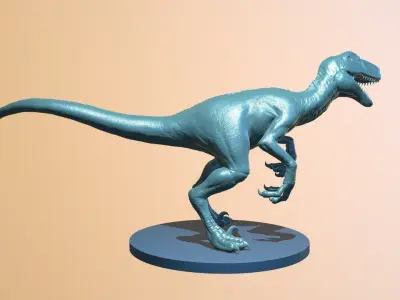 Veloceraptor Realistic Basemesh Printable 3D model