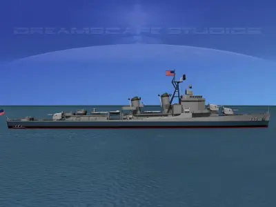 Gearing Class Destroyer DDR-710 USS Gearing 3D model
