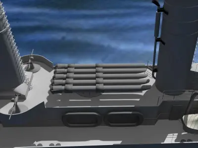 Gleaves Class Destroyer USS Knight DD633 3D model