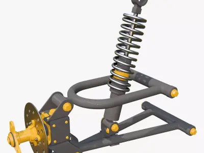 Suspension Shock Absorber Assembly M1 3D model