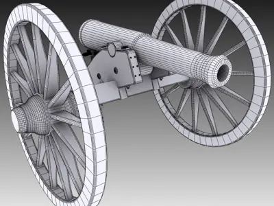 Napoleon Model 1841 6 pounder Field Gun 3D model