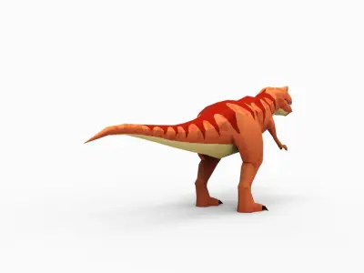 Tyrannosaurus rex Cartoon Orange  Low-poly 3D model
