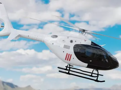Eurocopter ec-135 with interior Low-poly 3D model