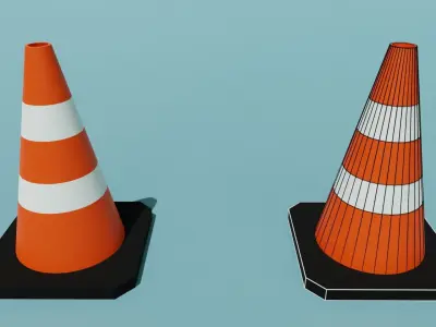 Cartoon Racetrack Accessories Free low-poly 3D model