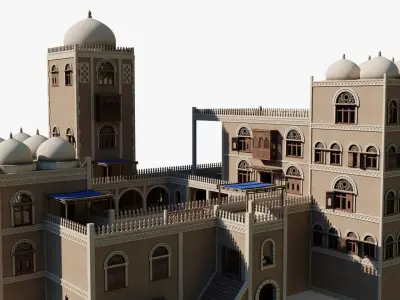 Middle East Apartment Complex Low-poly 3D model