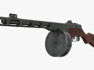 WW2 Submachine guns Low-poly 3D model