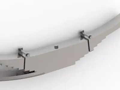 Heavy-Duty Leaf Spring HK-2 for Robust Vehicles Low-poly 3D model