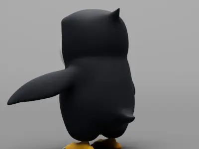 Penguin cartoon character modeling textures 3D model