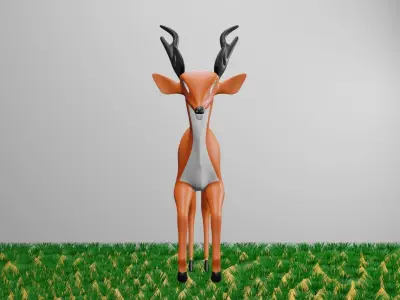 cartoon  deer   3d  model Low-poly 3D model