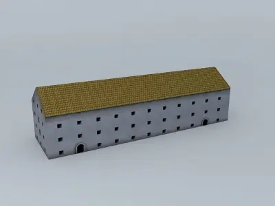 Abandoned granary Low-poly 3D model