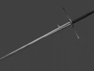 Two-handed Sword Zweichander German Low-poly 3D model