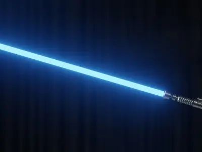 Obi-Wan Kenobi lightsaber Low-poly 3D model