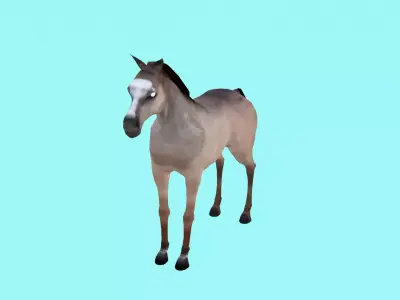 lowpoly horse 3D model