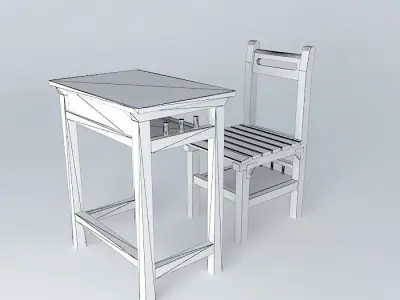The new desks and chairs set Free 3D model