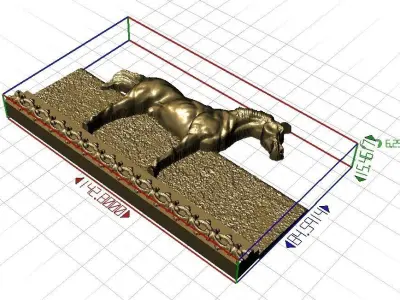 Galloping Horse in reliefs Free 3D print model