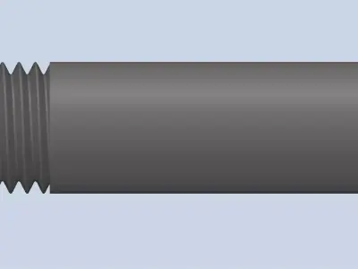 Bolt Partial Thread Hexagonal Head M20x120mm 3D model