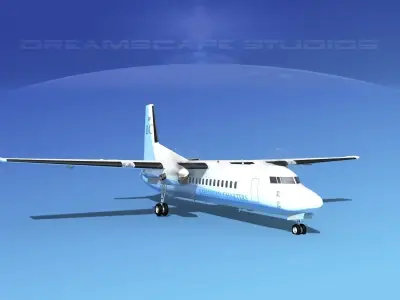 Fokker 50 Bahamian Charters 3D model