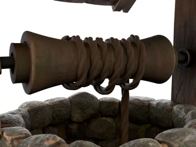 Well stone cartoon 3D model