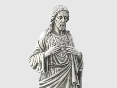 Jesus Christ Sacred Heart Statue 3D model