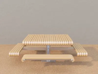 4 Side Bench 3D model